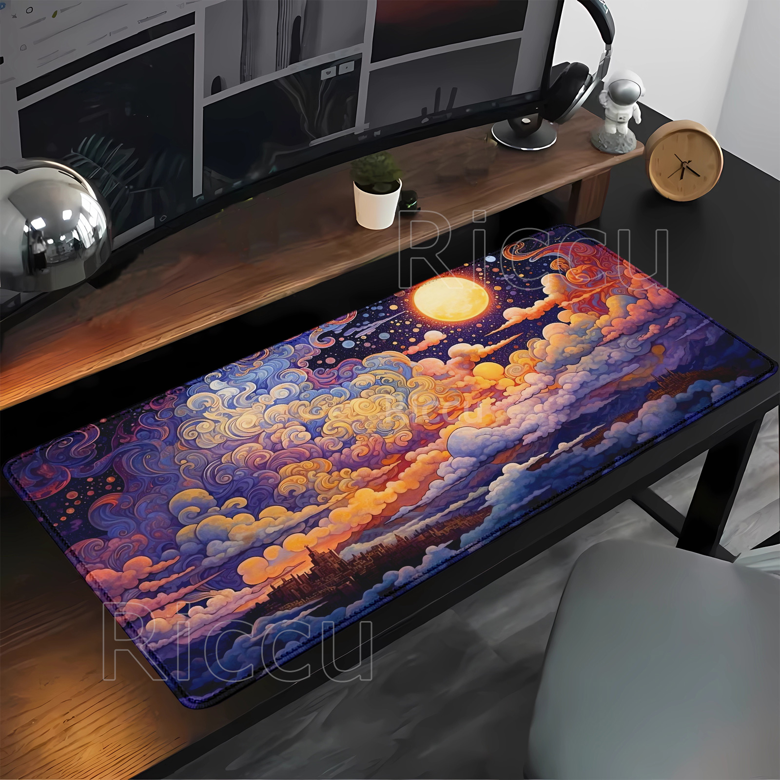 Pc Gaming Cloud - Large Mouse Pad Full moon and