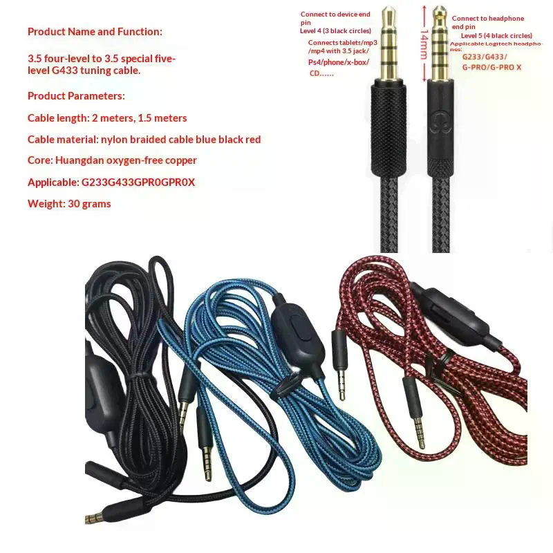 Gaming Headset - 1Pcs Extension Cord Wire 2 Meters