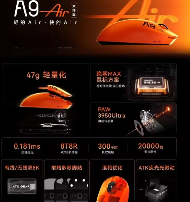 ATK A9 Air Ultimate Gaming Mou - Pc Gaming Custom reseña y precio