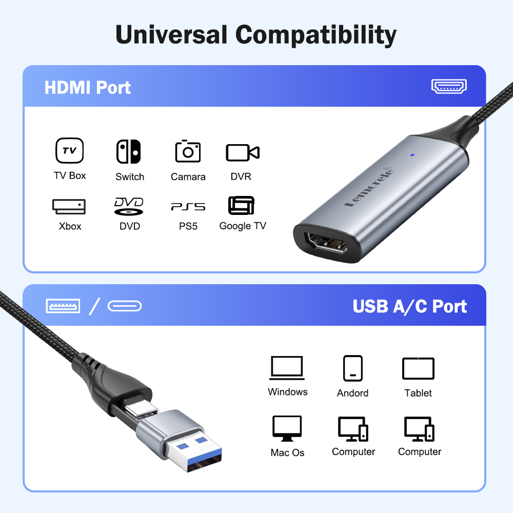 Lemorele USB 2.0 Video Capture - Pc Gaming Games reseña y precio