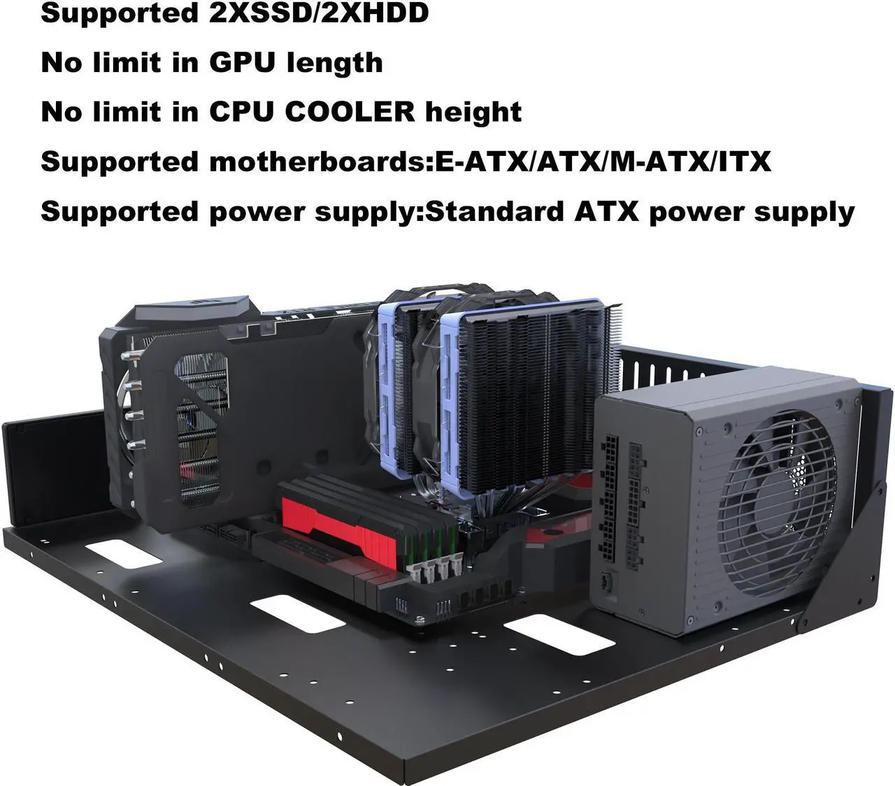 Open Chassis Rack, EATX ATX MA - Pc Gaming Test reseña y precio