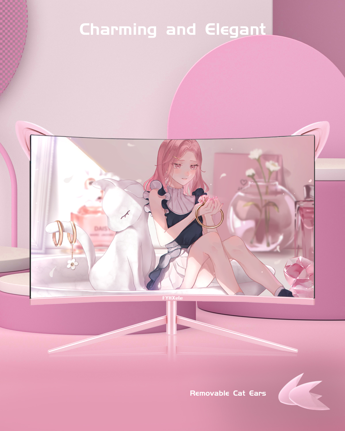 27inch Curved Pink Monitor QHD - Pc Gaming Test reseña y precio
