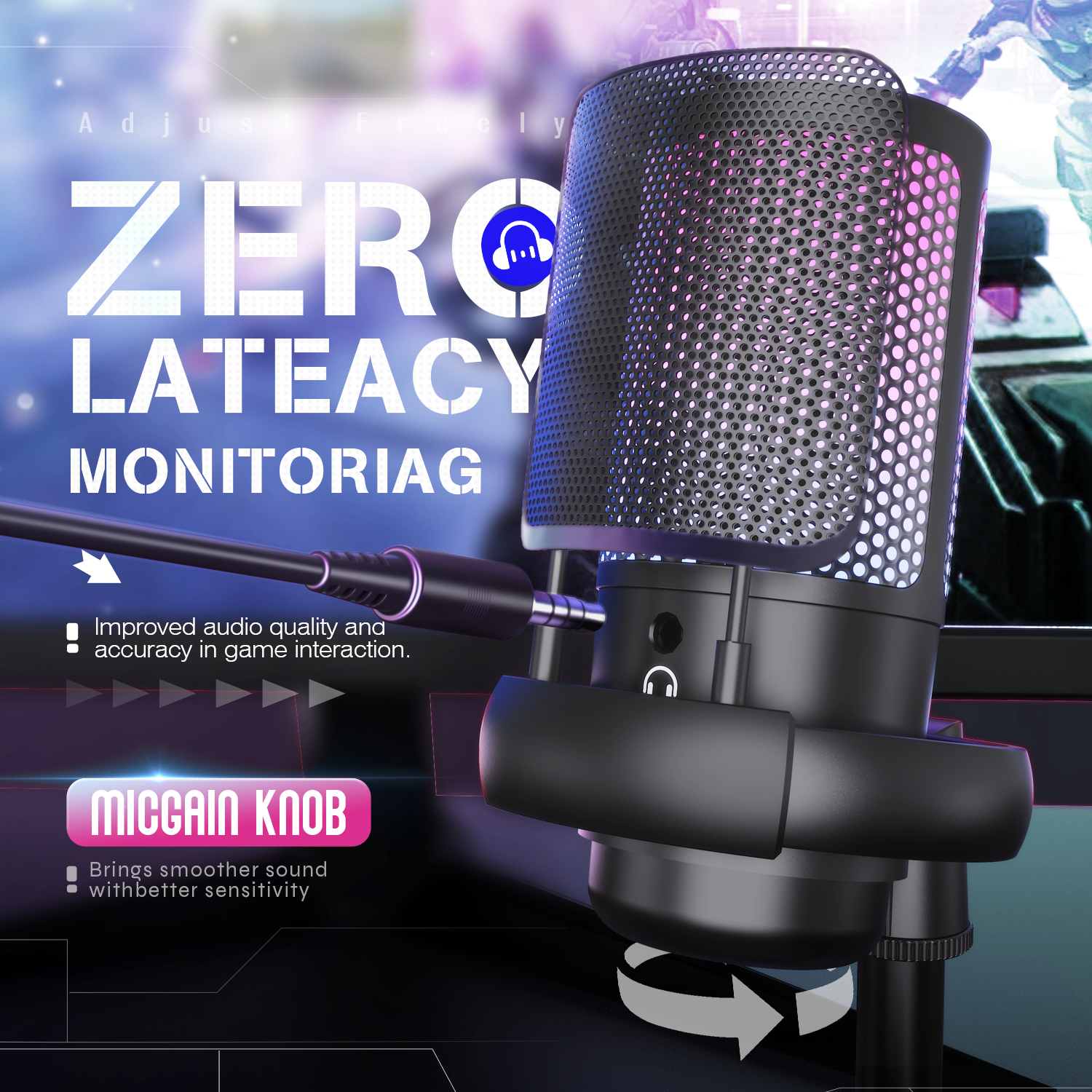 RGB USB Gaming Microphone for  - Pc Gaming Discord reseña y precio