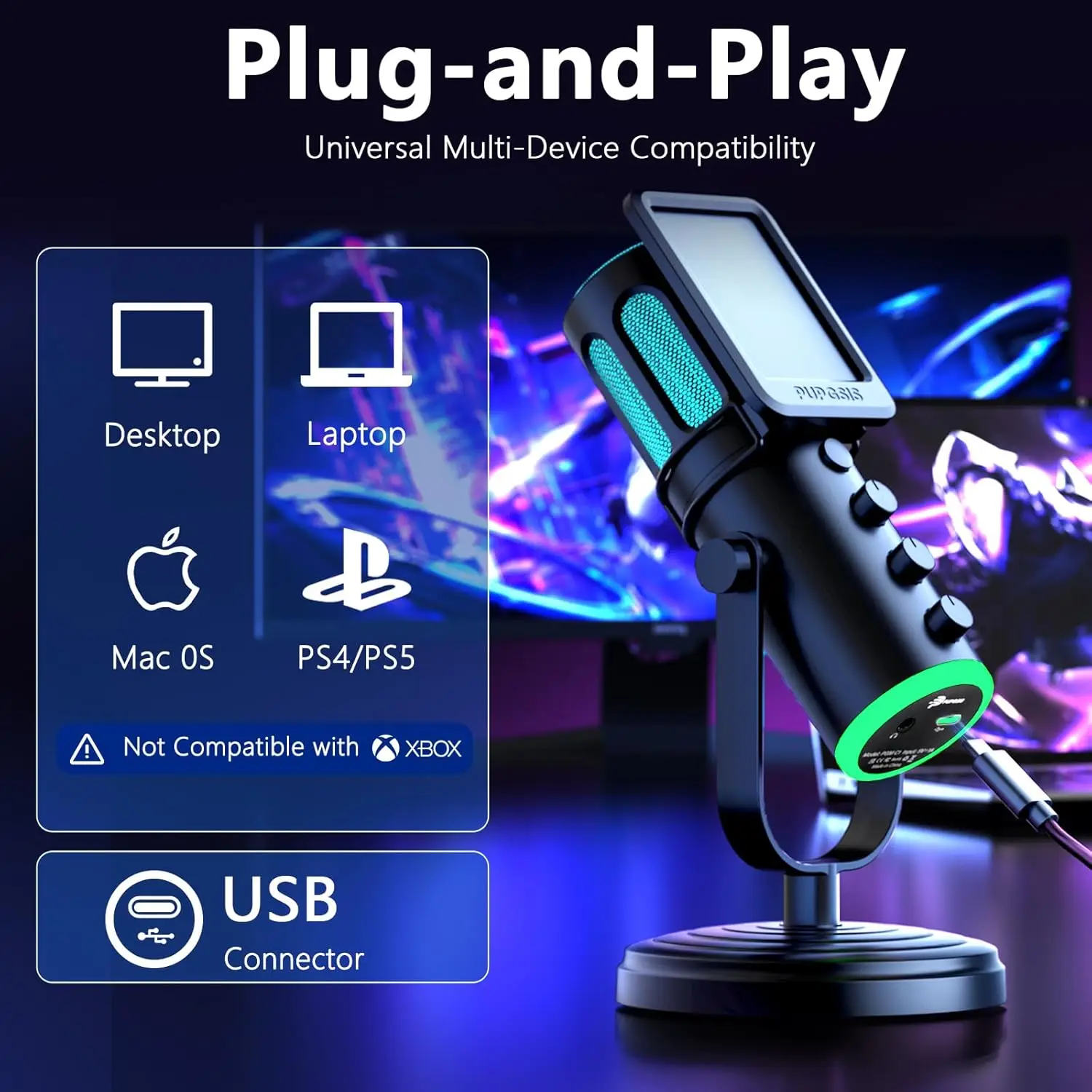 PUPGSIS USB PC Microphone, Gam - Pc Gaming Discord reseña y precio