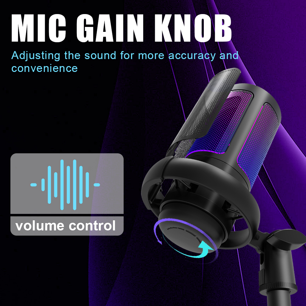 RGB USB Gaming Microphone for  - Pc Gaming Discord reseña y precio