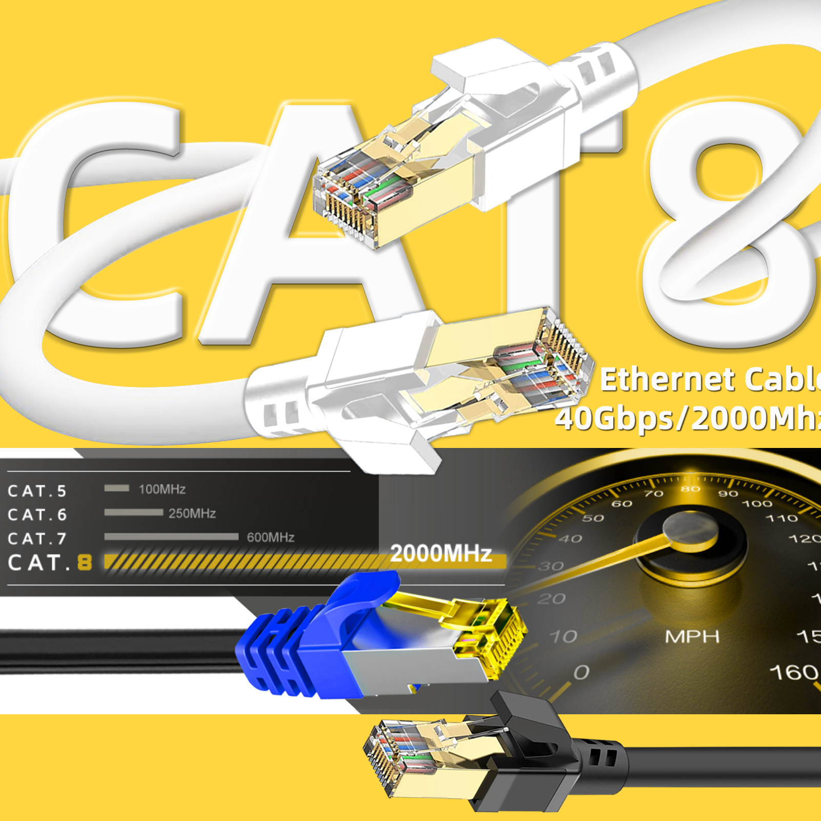 CAT8 Ethernet Cable  SSTP 40Gb - Pc Gaming Test reseña y precio
