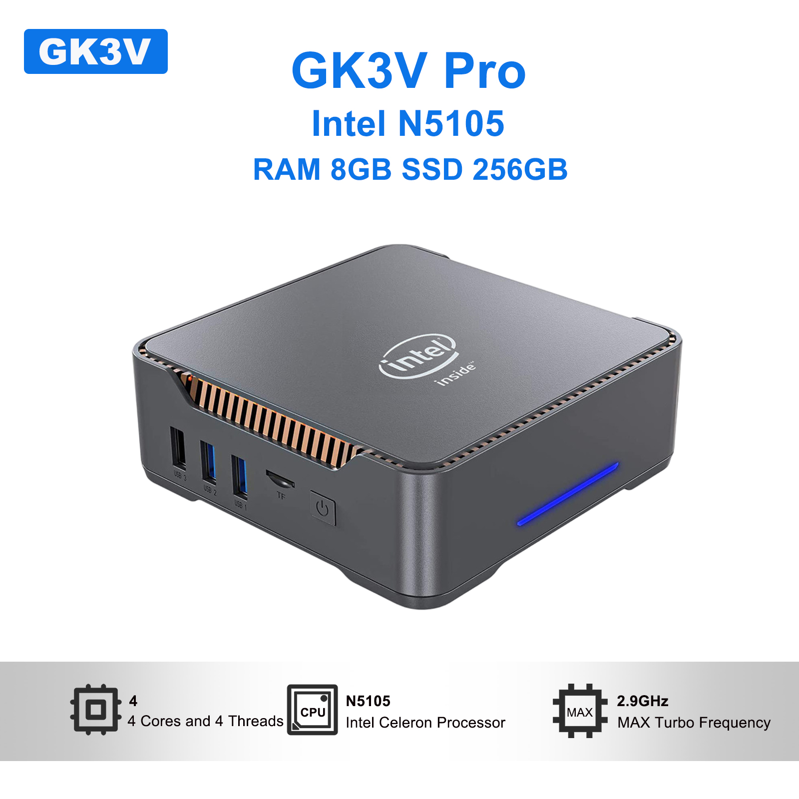 GK3V Pro mini pc Intel N5105 R - Pc Gaming Setup reseña y precio