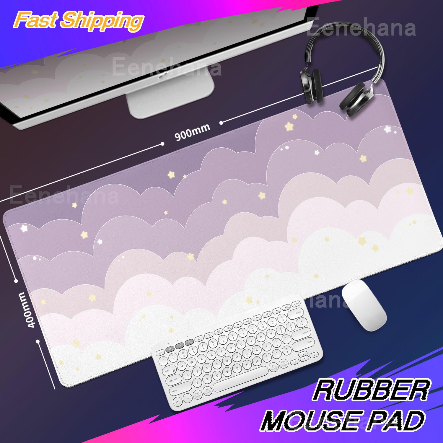 Light Blue Pink Clouds Desk Ma - Pc Gaming Cloud reseña y precio