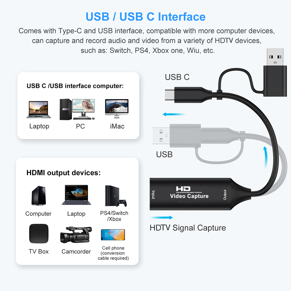 4K HDMI-compatible USB Video C - Pc Gaming Games reseña y precio