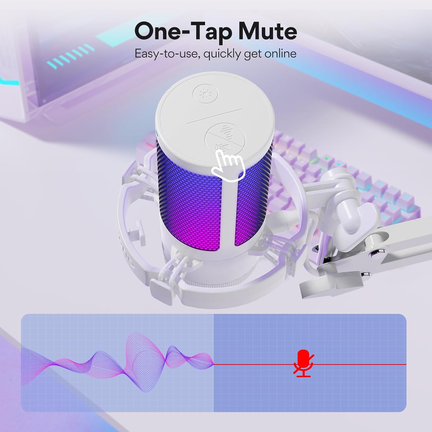 USB Gaming Microphone With Noi - Pc Gaming Discord reseña y precio