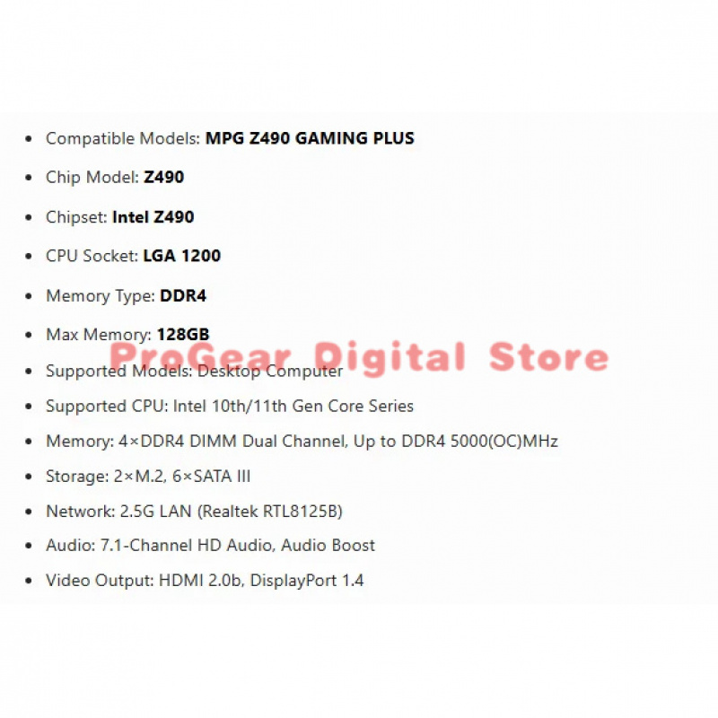 for MSI MPG Z490 GAMING PLUS L - Pc Gaming Core I5 reseña y precio